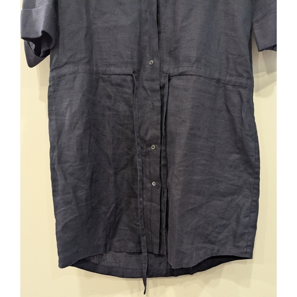 Standard James Perse Navy 100% Linen Shirt Dress Size XL - Picture 2 of 9
